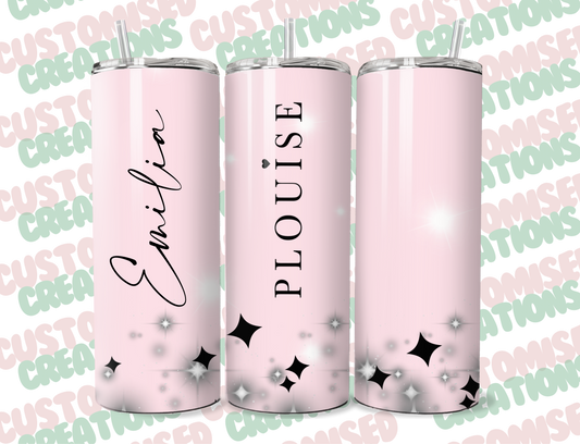 P louise inspired 20oz tumbler - pink and black