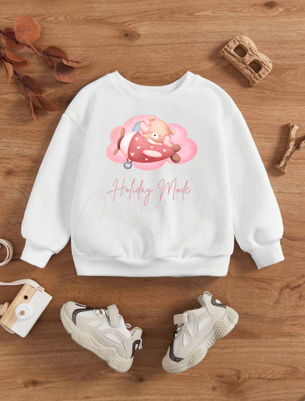 Holiday mode pink sweatshirt