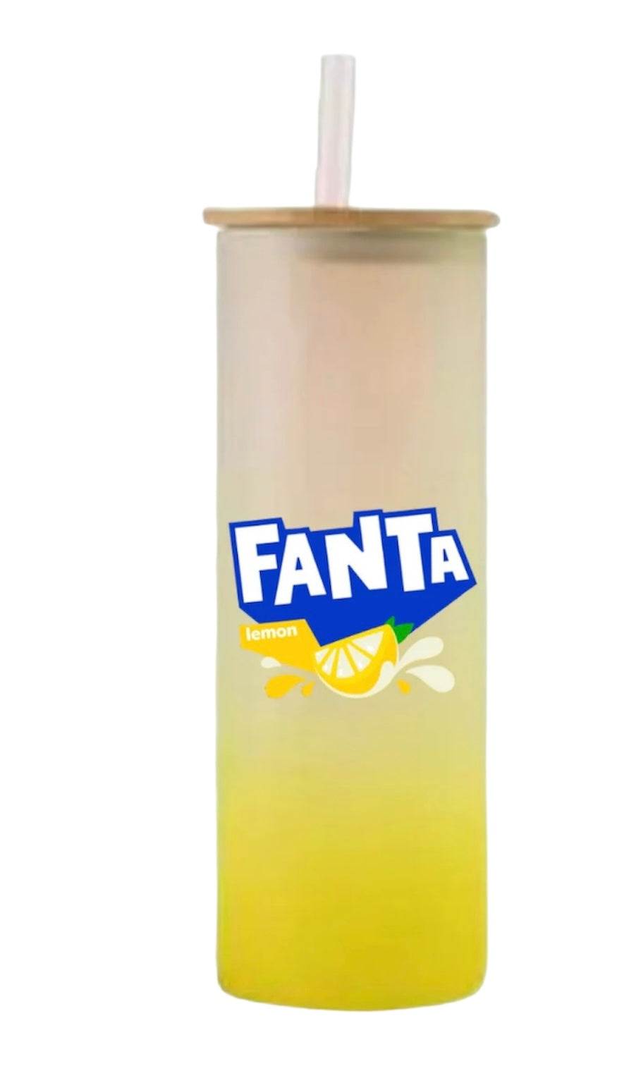 Fanta lemon 25oz glass tumbler