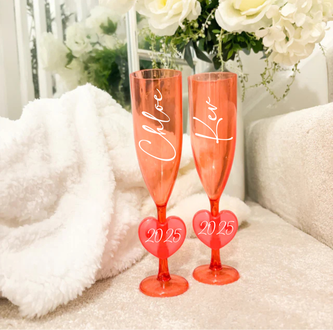 Valentines flutes - 2 pack