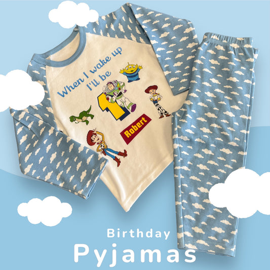 Blue Cloud Birthday Pyjamas Ages 1-10