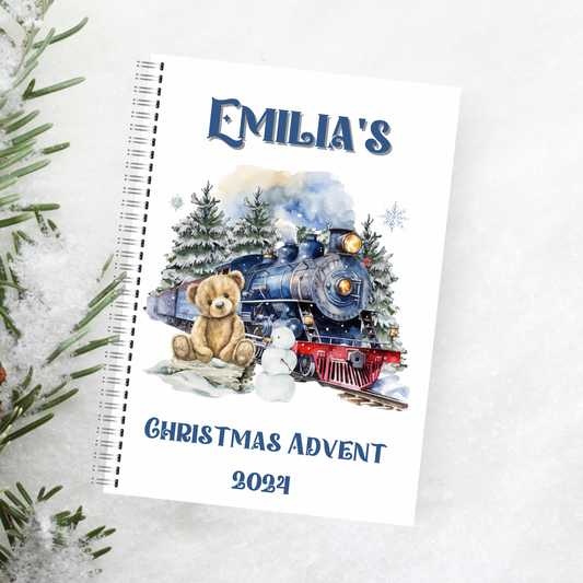 Train and bear advent calendar activity book