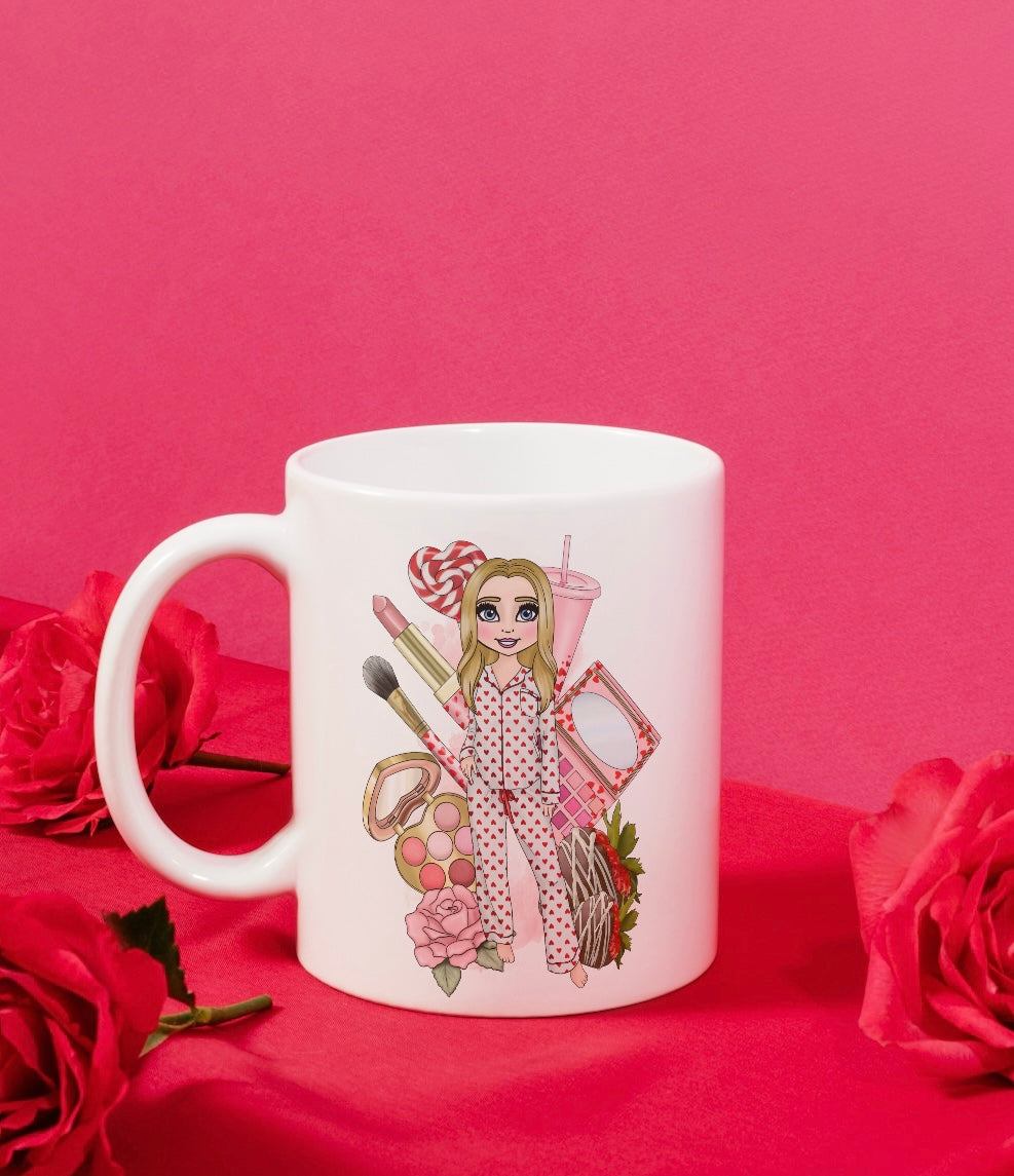 Make up girl valentines mug