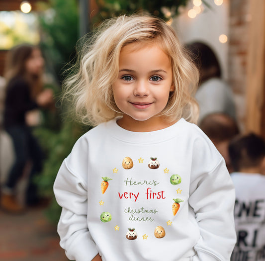 Christmas dinner sweatshirt - WHITE