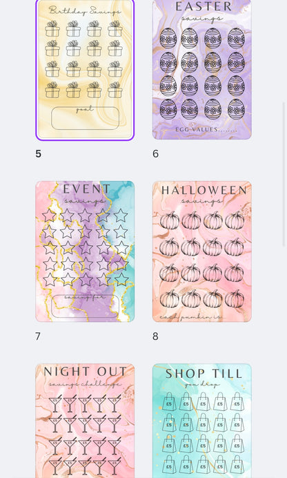 Savings cards - A6