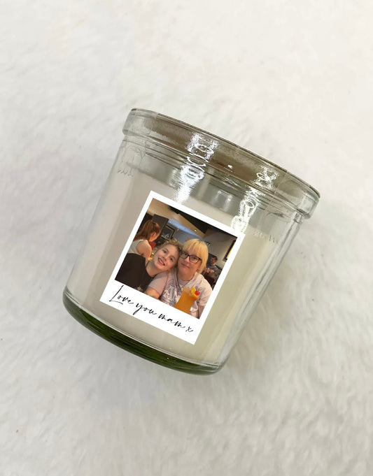 Small Vanilla scented photo candle