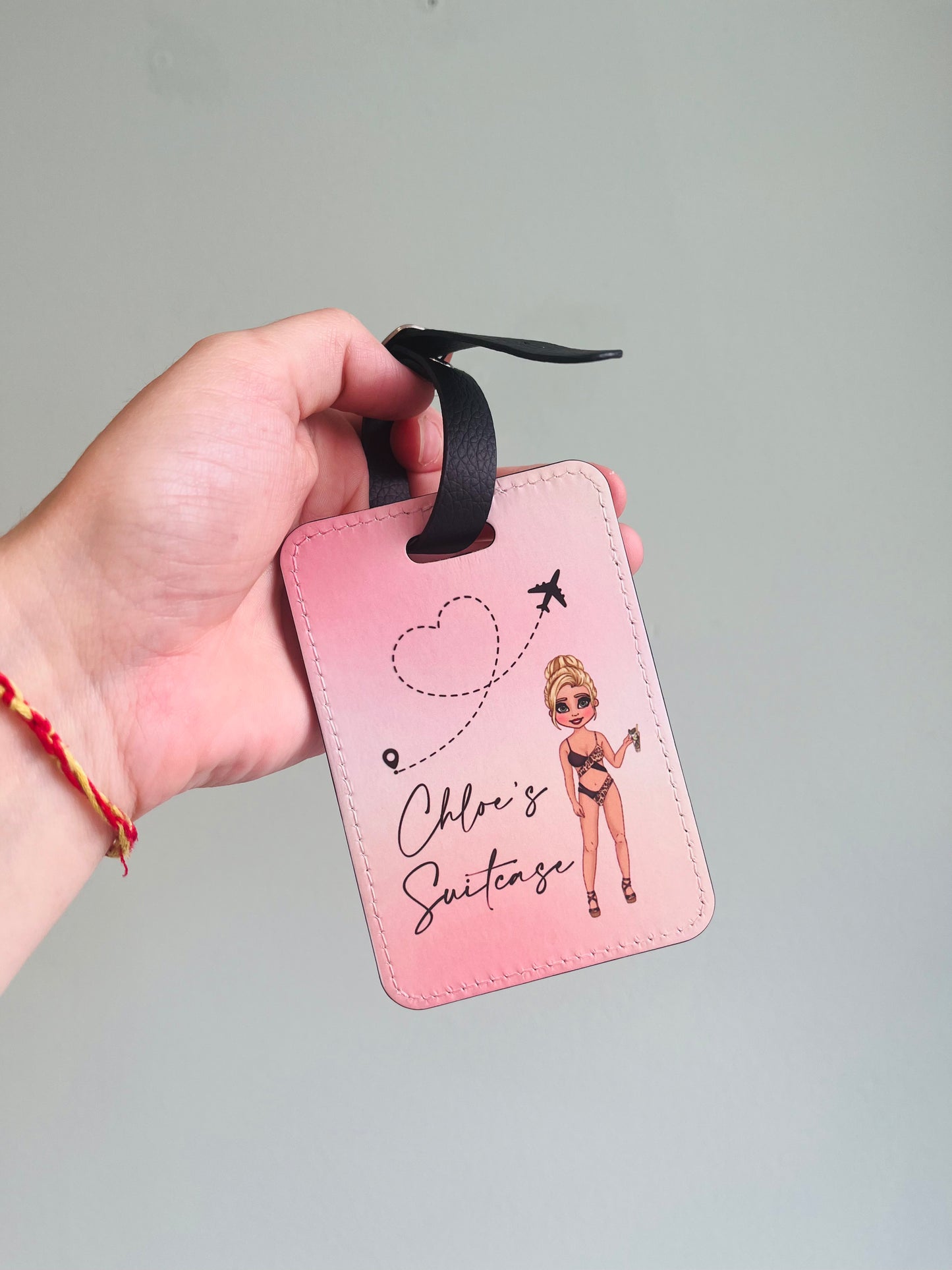 Luggage tag - beach girl double sided