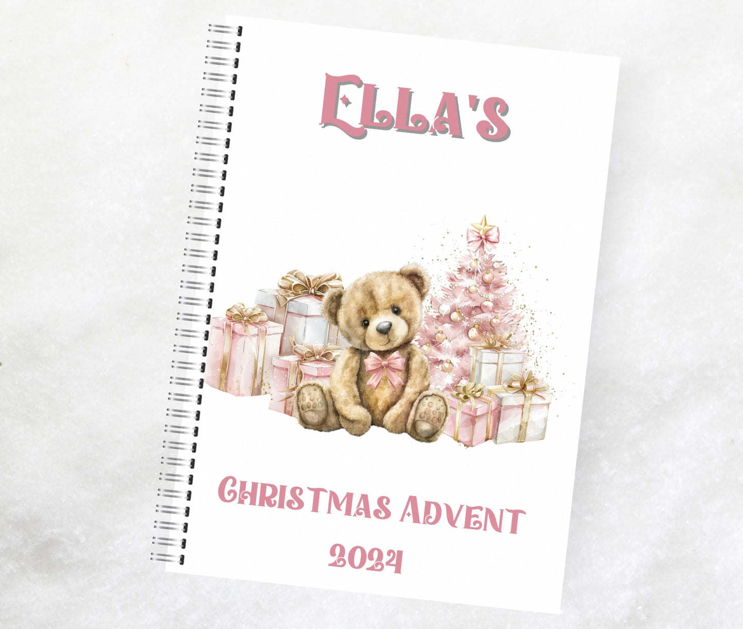 Pink bear advent calendar activity book