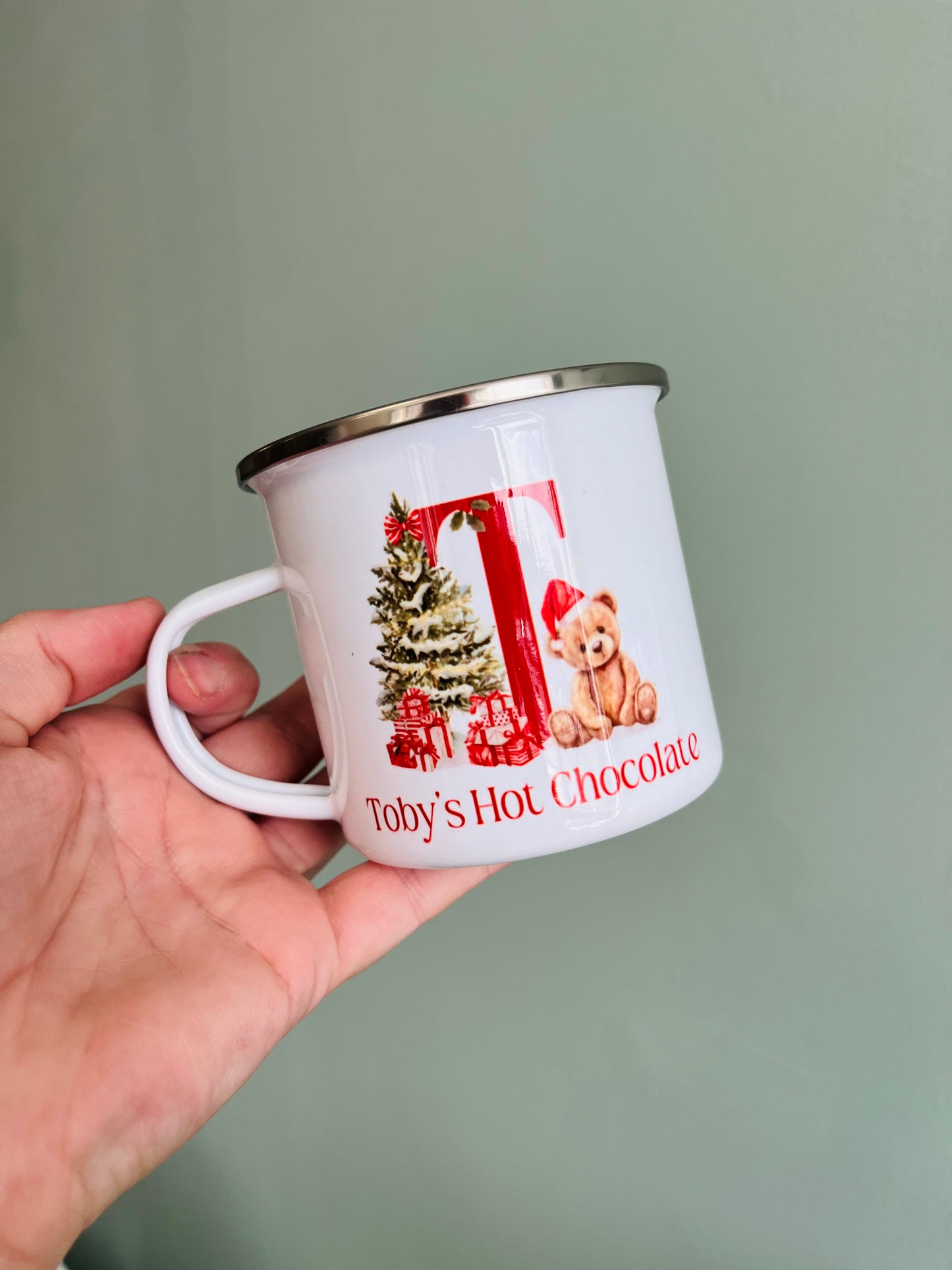 Enamel Christmas mug