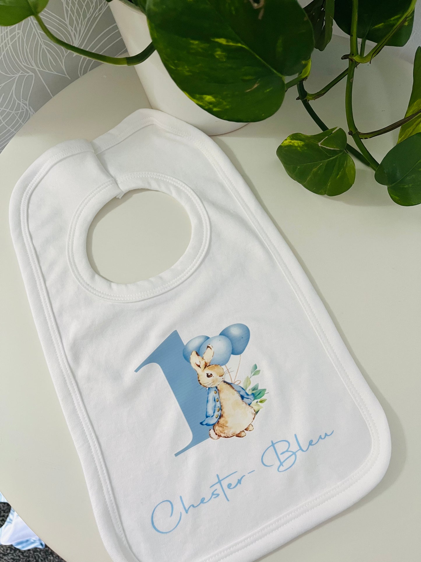 Peter rabbit birthday bib