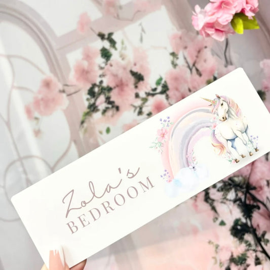 Unicorn acrylic door sign