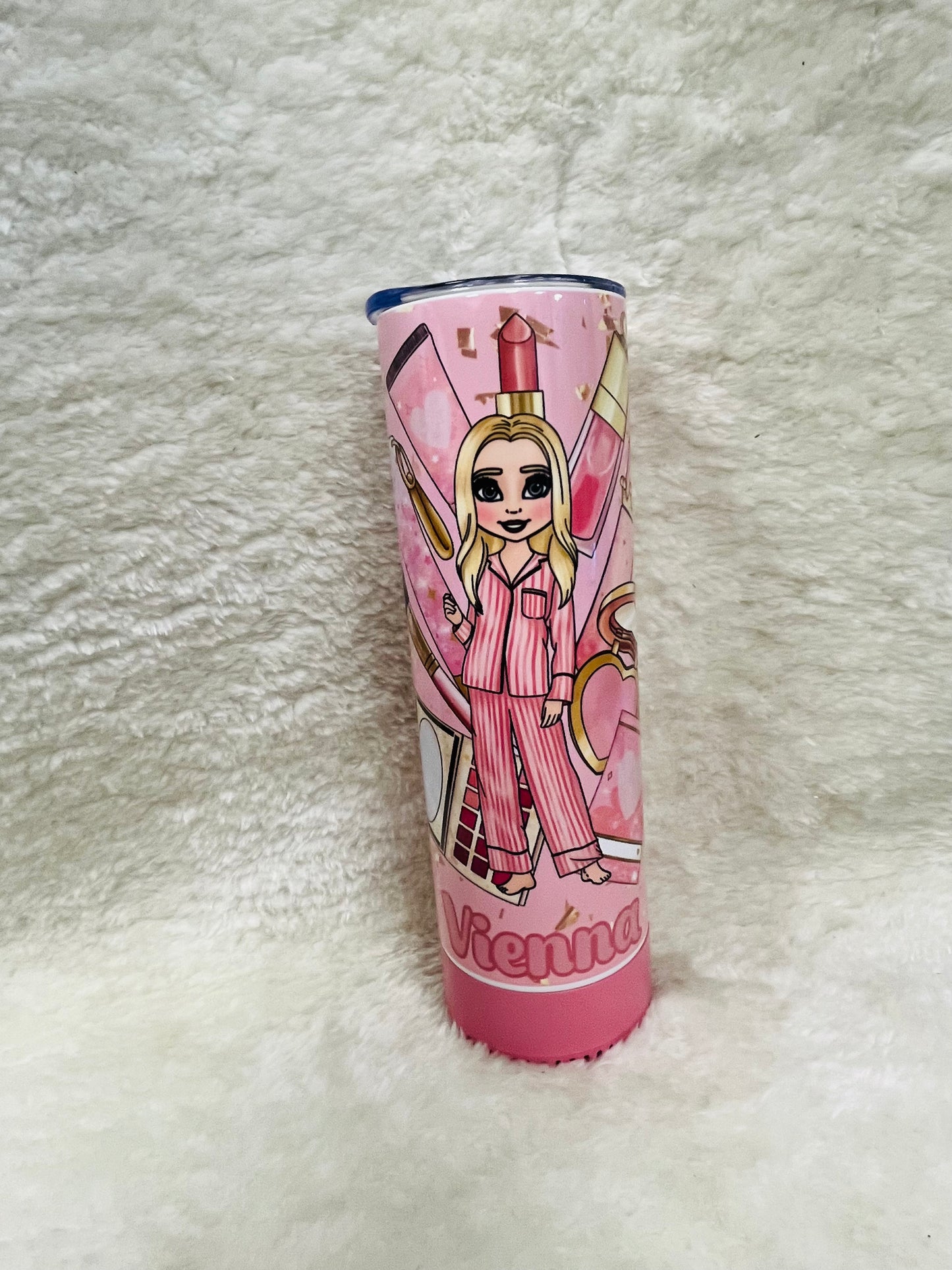 Make up girl  20oz hot/cold bluetooth speaker tumbler