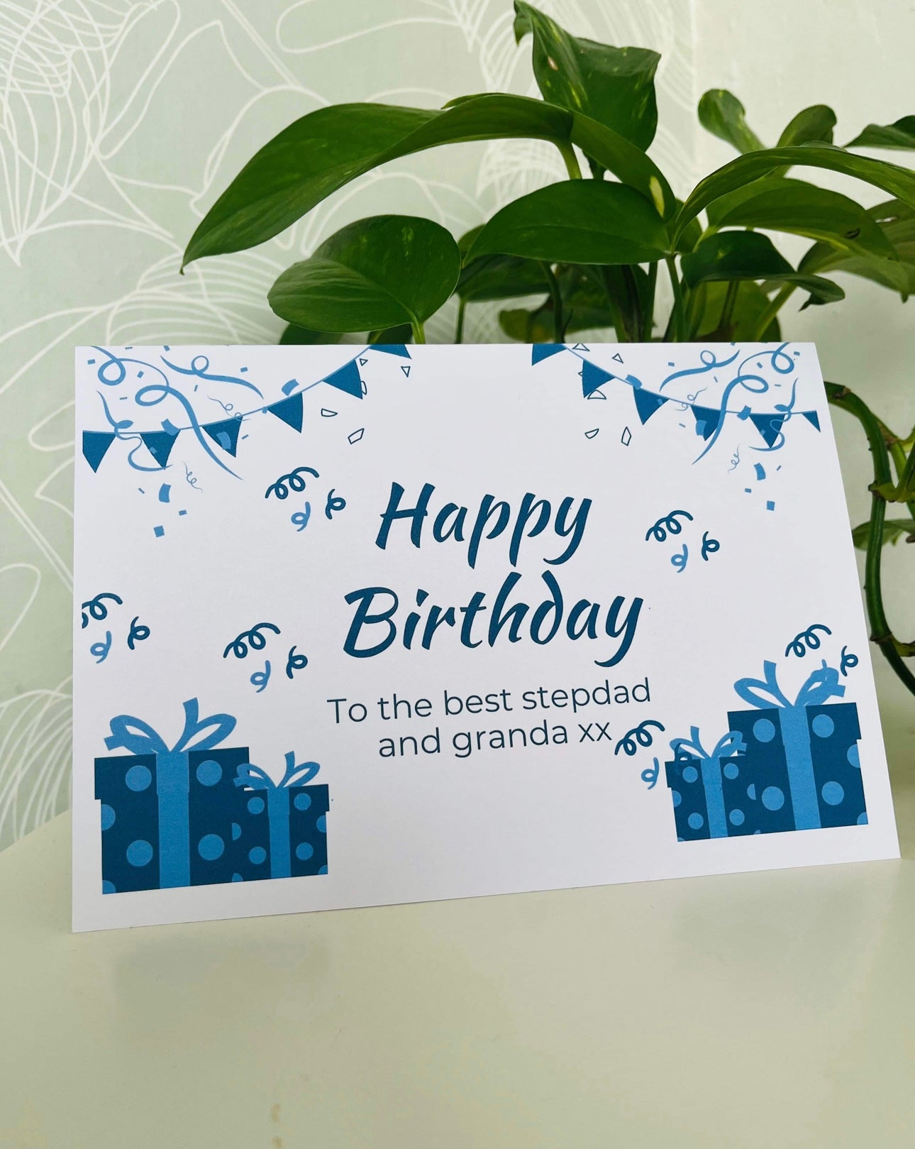 Happy birthday card blue