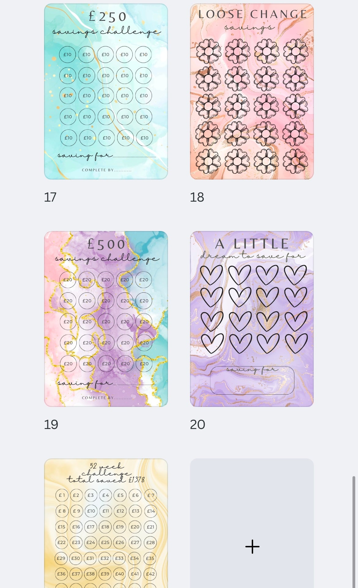 Savings cards - A6