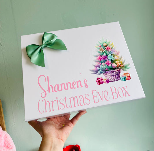 Pastel tree Christmas Eve gift box