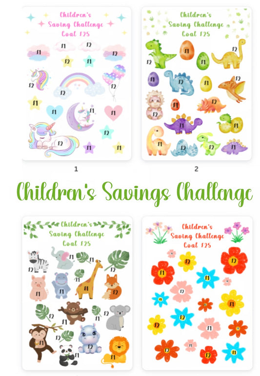 Children's savings challenge cards £25