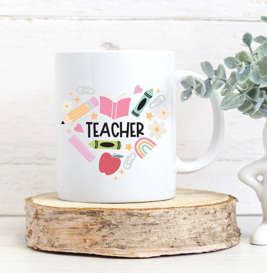 Heart teacher mug