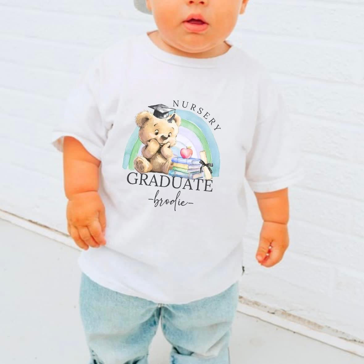 Nursery graduation bear t-shirt