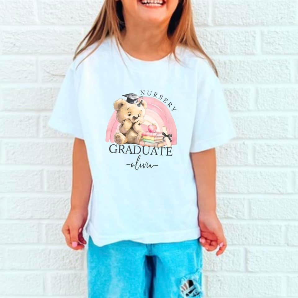 Nursery graduation bear t-shirt