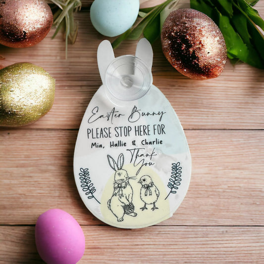 Easter bunny stop here sign