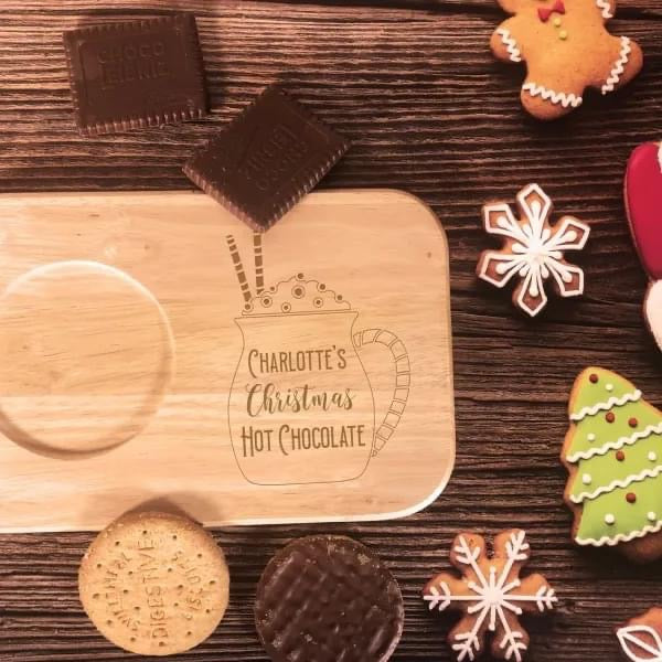 Christmas biscuit board hot chocolate