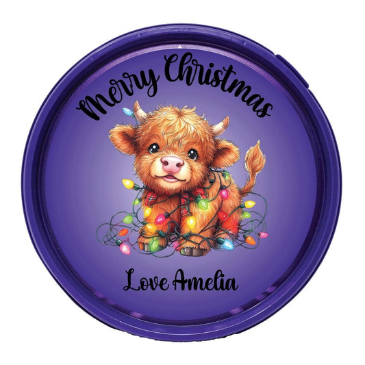 Sweet tub sticker - highland cow purple