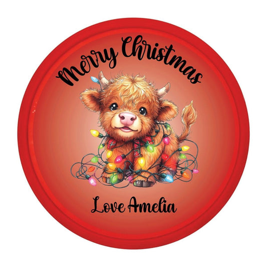 Sweet tub sticker - highland cow red