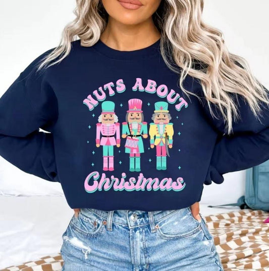 Nuts about Christmas sweatshirt - navy