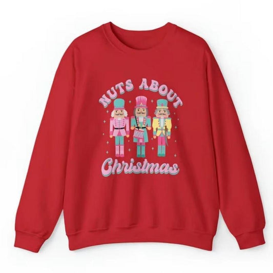 Nuts about Christmas sweatshirt - red