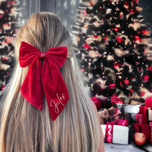 Xl velvet hair bow