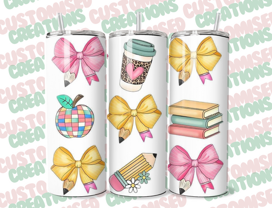 20oz bow school teacher tumbler