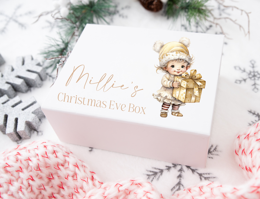 Gold Girl Christmas Eve gift box