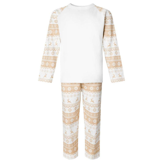 Kid's Fair Isle Print Pyjama Set in Natural