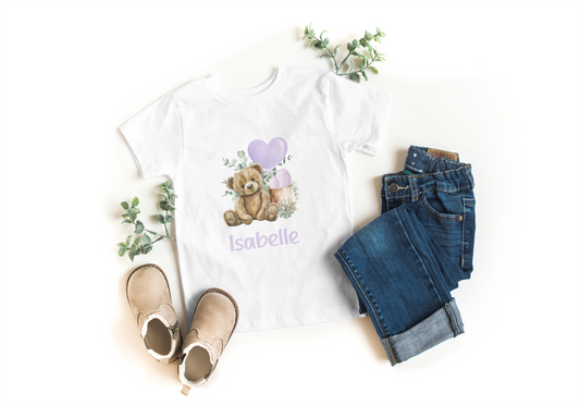 Easter T-shirt purple egg bear