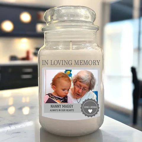 Large photo candle - memorial