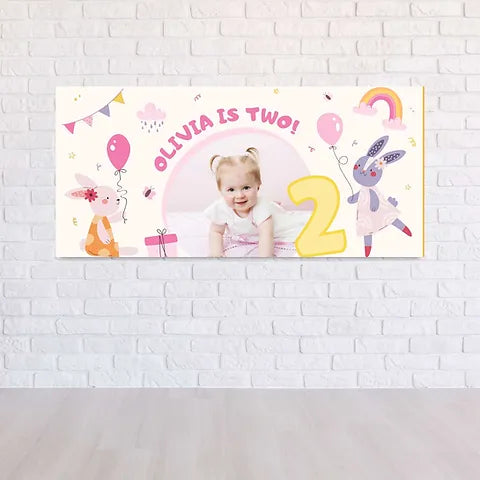 Birthday banner - bunny 2nd birthday