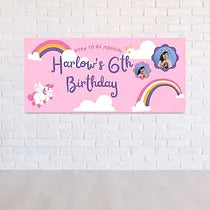 Birthday banner - rainbows