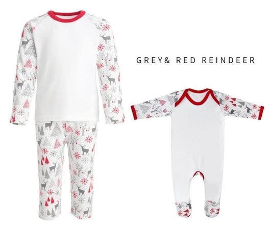 Grey and red reindeer Christmas pyjamas