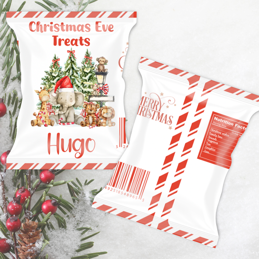 Christmas treat bag - red animals