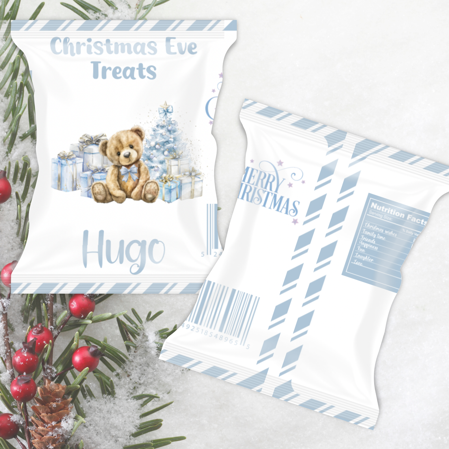 Christmas treat bag - light blue bear