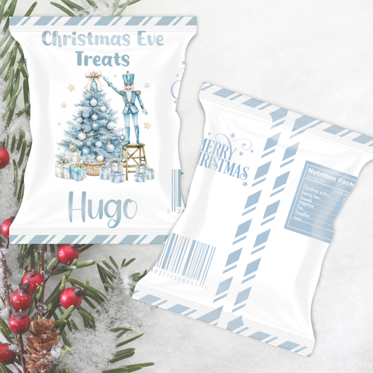 Christmas treat bag - light blue nutcracker