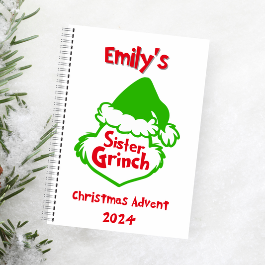 Sister grinch  christmas advent activity book