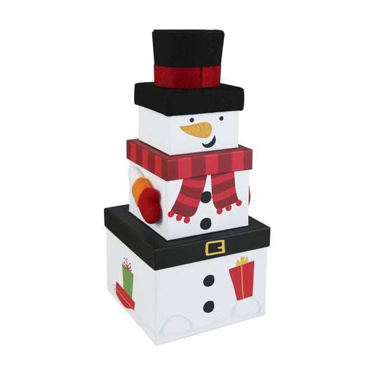 Christmas stacking boxes - Plush Snowman