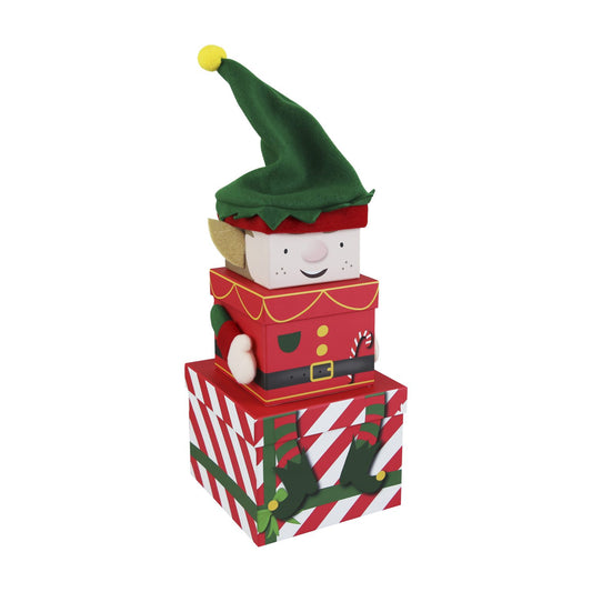 Christmas stacking boxes - Plush elf