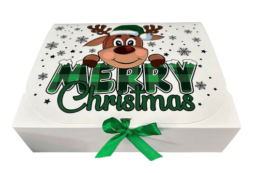 Christmas box - Reindeer green