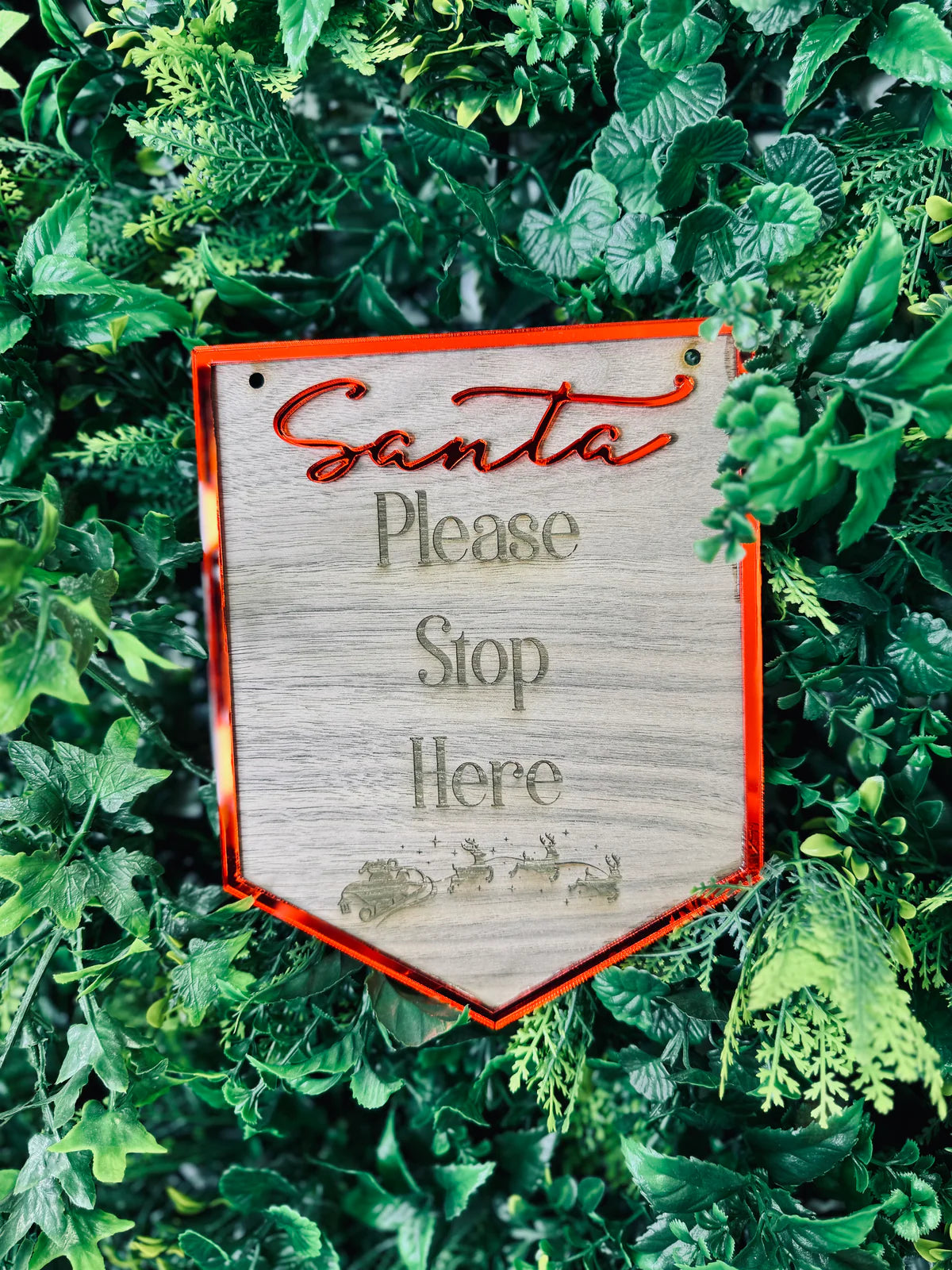 Luxe Santa stop here sign