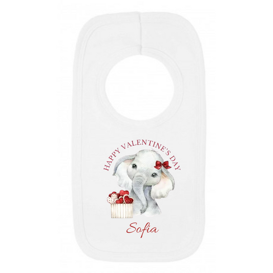 Valentines Elephant Bib