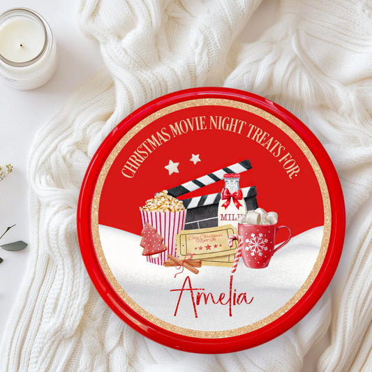 Christmas movie night chocolate tub STICKER only