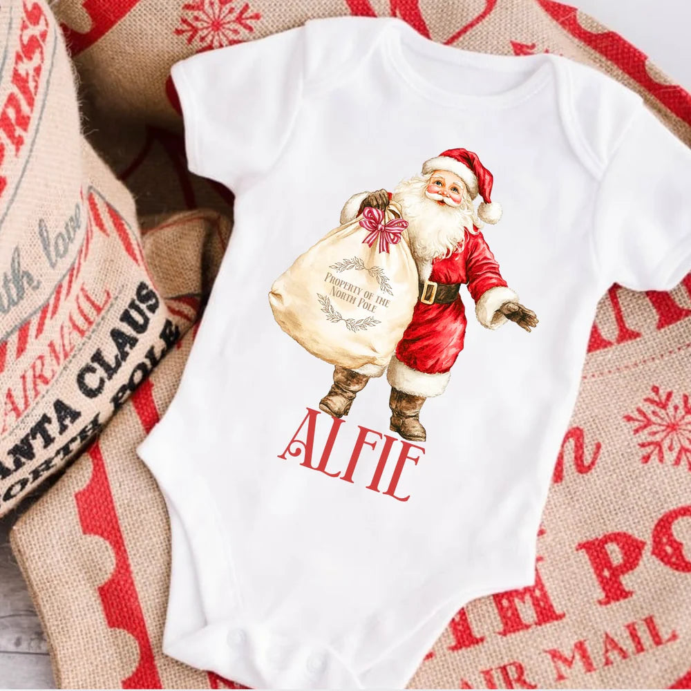 Santa and his sack baby vest