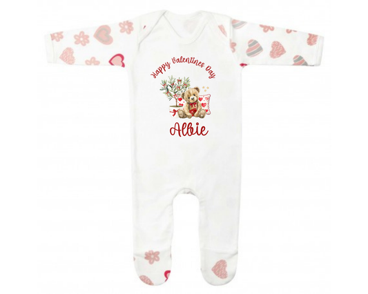 Valentines babygrow - bear